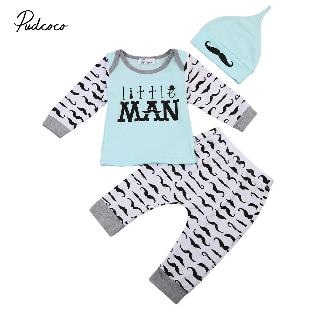 От 0 до 24 месяцев Pudcoco боди для новорожденных мальчиков + милые длинные штаны с