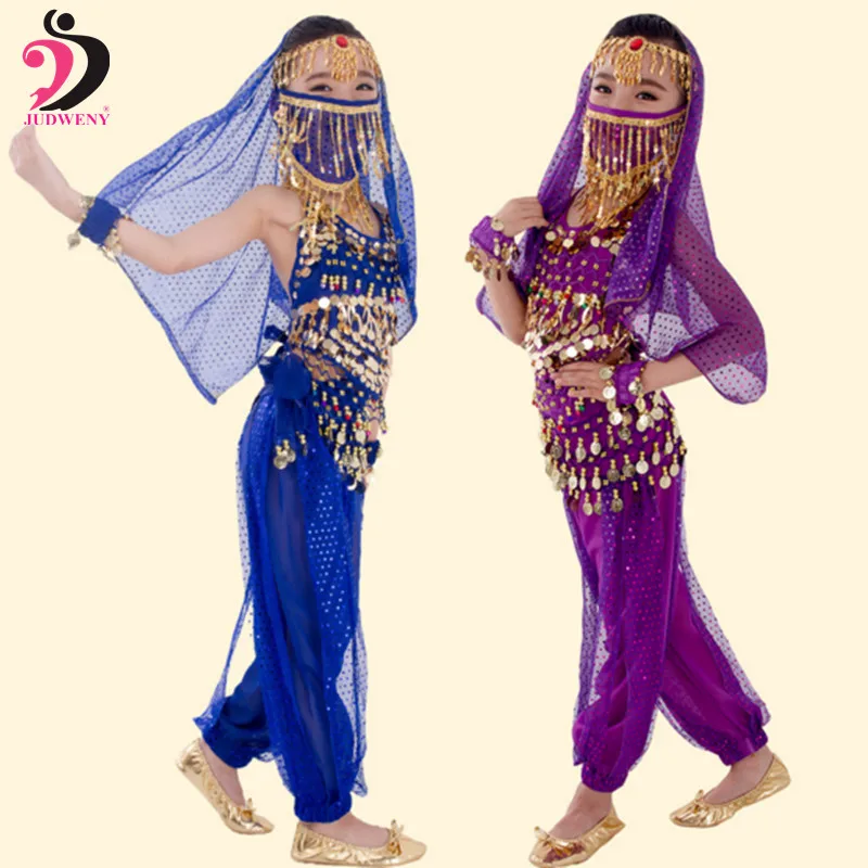 Индийский Детский костюм Bellydance набор костюма для танца живота девочек Болливуд