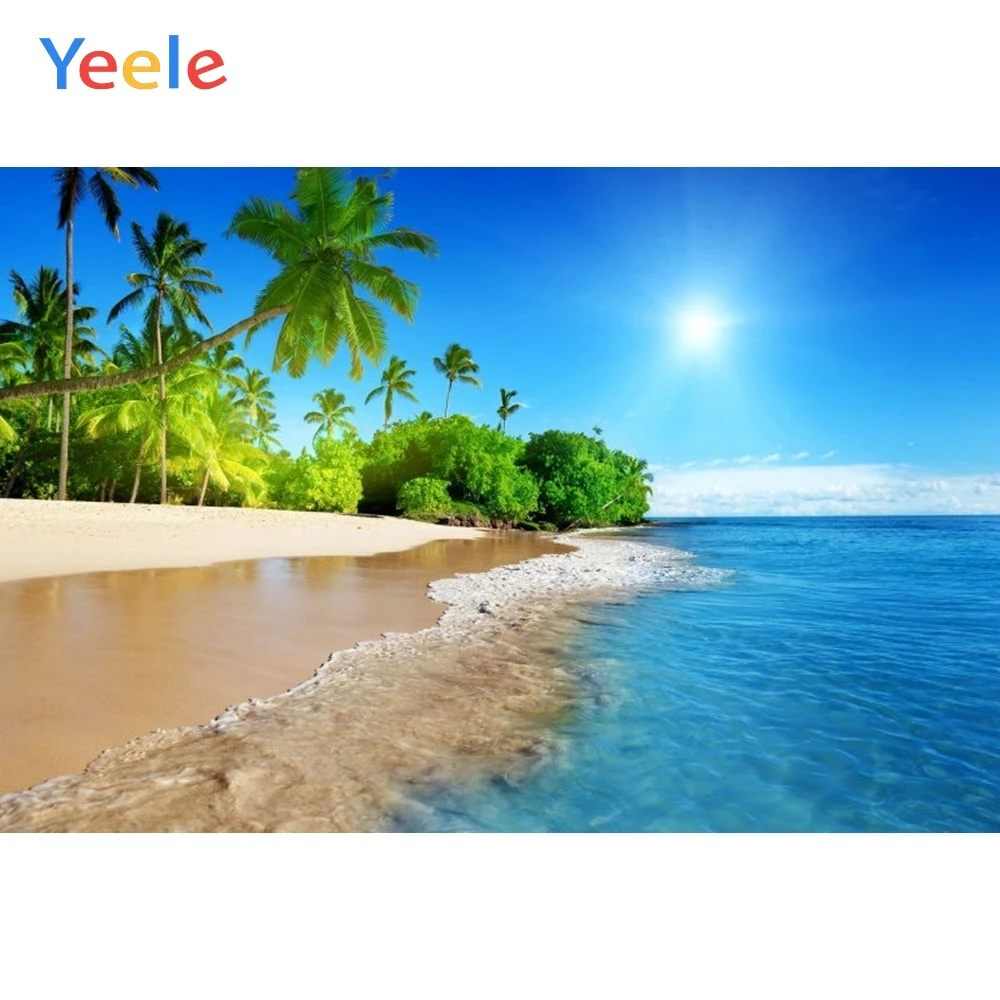 

Yeele Summer Seaside Palm Trees Sky Family Portrait Photography Backgrounds Baby Custom Photographic Backdrops For Photo Studio