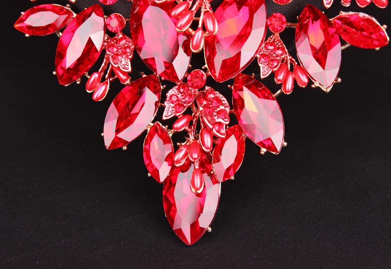 Комплект ювелирных изделий для невесты с большим кристаллом аксессуары