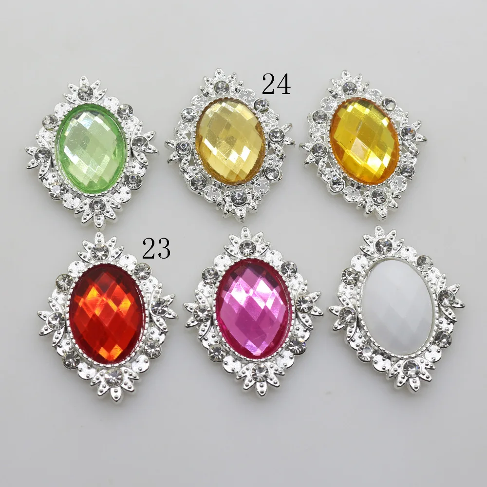 Серебристые прозрачные стеклянные стразы на пуговицах для одежды свадебные