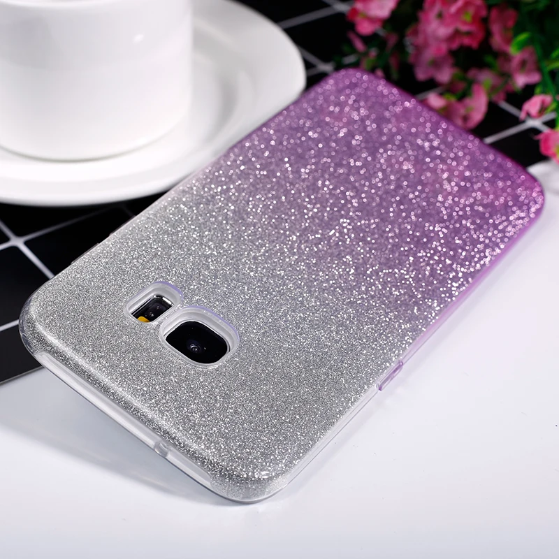 Чехол OLOEY для Samsung Galaxy S6 S7 Edge S8 Plus S5 Note 8 5 4 двухслойный Блестящий Мягкий силиконовый
