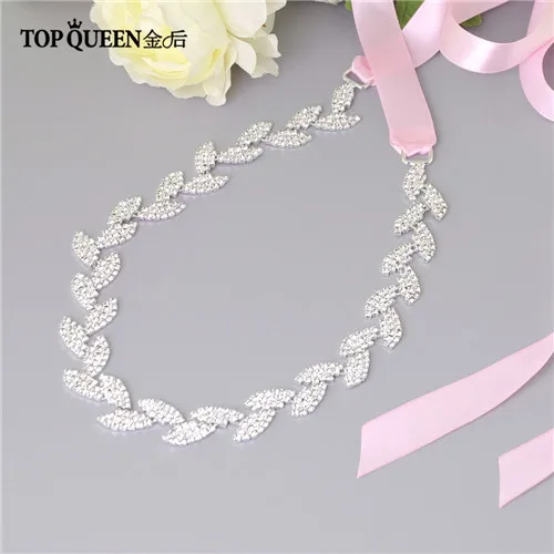 TOPQUEEN S198-S свадебный пояс для невесты свадебный пояс серебряный пояс аксессуары для платья Пояс для невесты свадебные пояса свадебные Ремни - Цвет: Pink