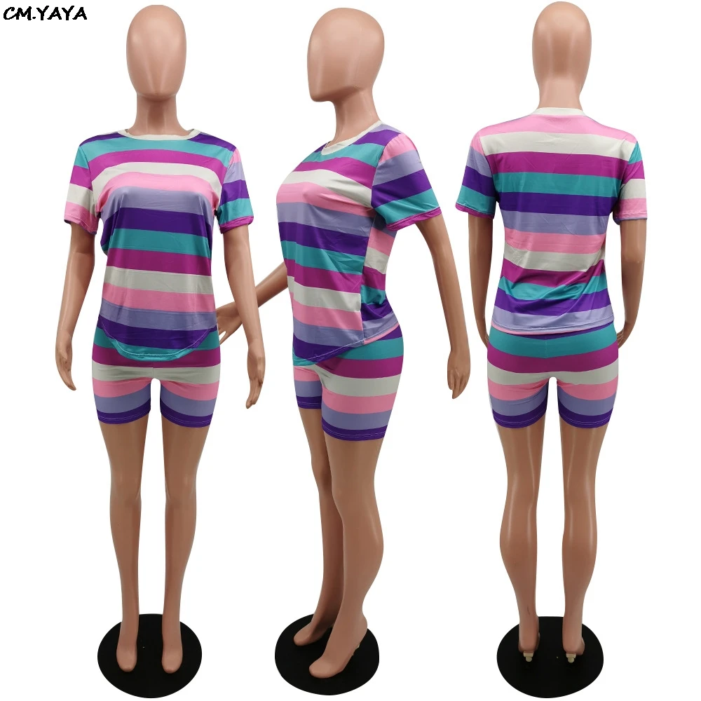 Женский летний костюм из двух предметов футболка с круглым вырезом и шорты