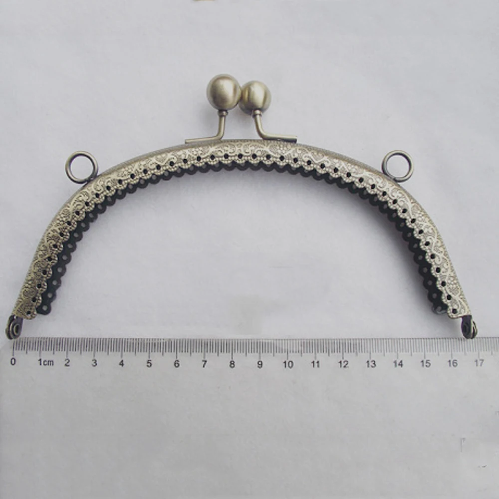 16.5cm knurling purse frame kiss buckle women DIY coin bag making metal clasp