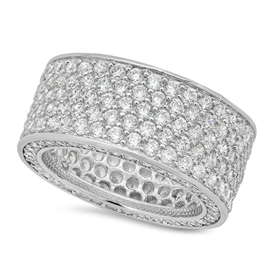 UWIN блестящие! Мужские хип хоп CZ Золотое серебрянное кольцо Iced Out Bling AAA циркон горный хрусталь кристалл медные кольца модные панк ювелирные изделия