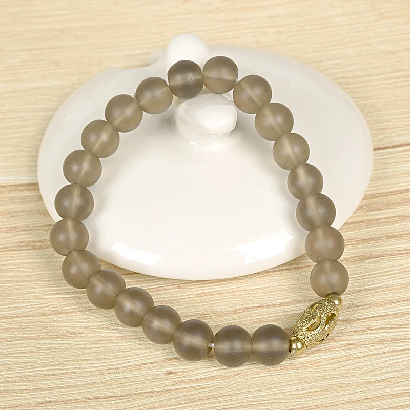 Ретро мода натуральный коричневый Гладкий Круглый Кристалл с мм 7*12 золотой кулон