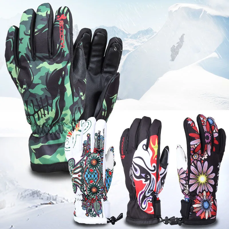 Водонепроницаемые лыжные перчатки BOODUN для мужчин и женщин, зимние дышащие перчатки для сноуборда и снегохода на открытом воздухе, ветрозащ... от AliExpress WW