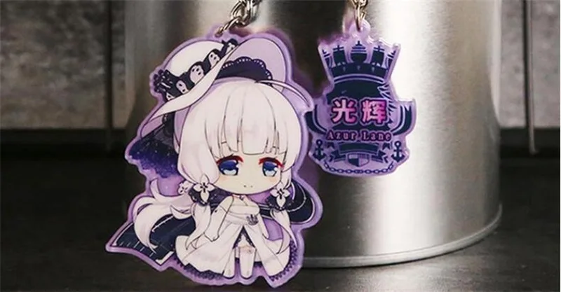 Illustrious Япония Аниме Azur Лейн предприятие знаменитый косплей мультфильм двойная акриловая сторона брелок телефон амулет подвесной брелок Рождественский подарок - Цвет: Illustrious