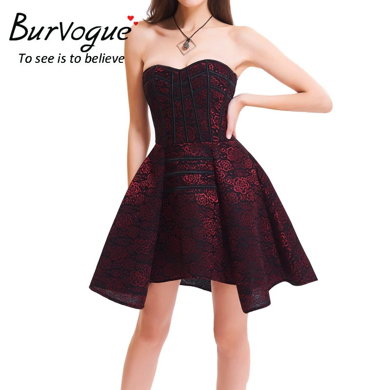 Burvogue женское платье корсет в стиле стимпанк вечернее с корсетом на талии под