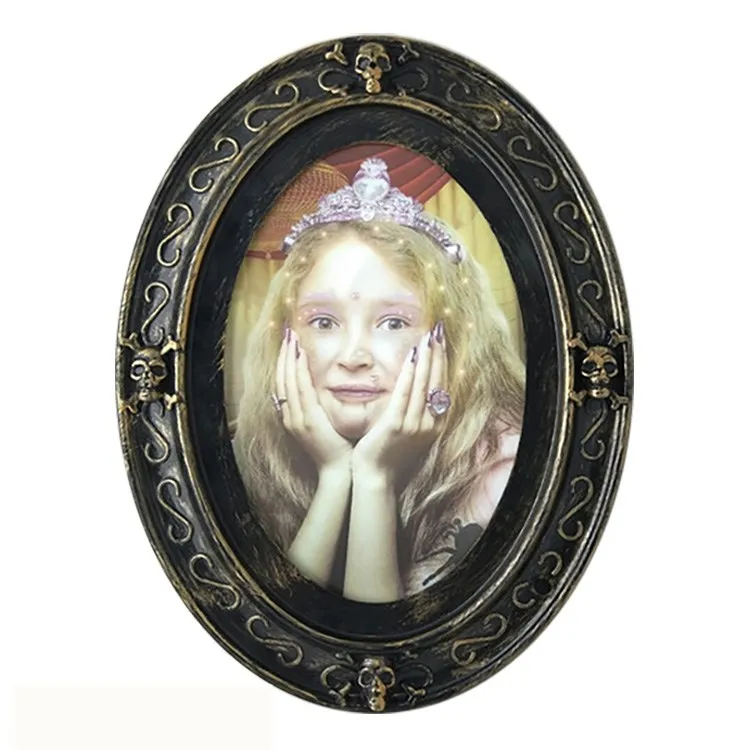 Костюмы на Хэллоуин, тайная комната, реквизит, дом-призрак, ужас, скелет, контроль звука, волшебная Индукционная фоторамка, зеркало - Цвет: Флуоресцентный желтый