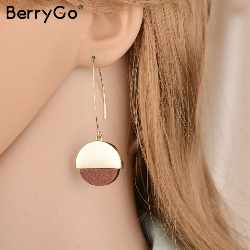 Женские серьги BerryGo длинные с крючками для женщин Золотое ювелирное изделие