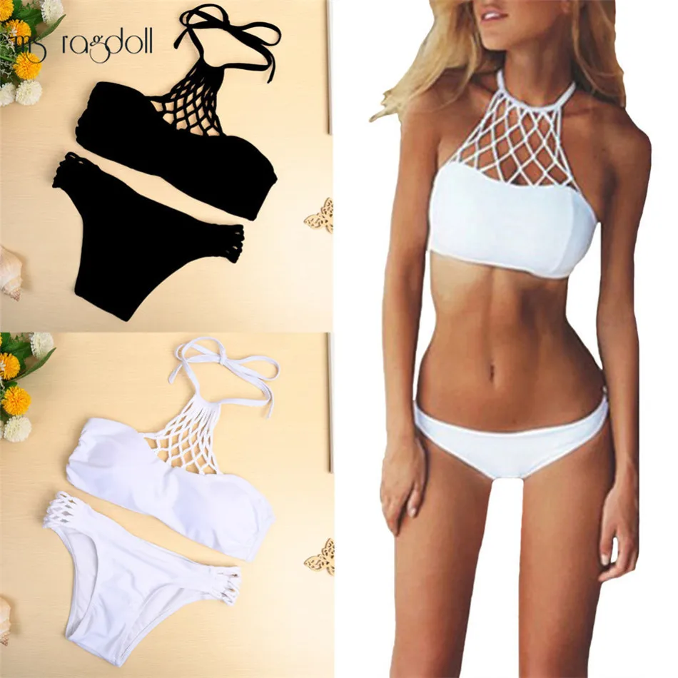 Летний стиль бордовое бикини женский набор Холтер крест накрест Пуш Ап