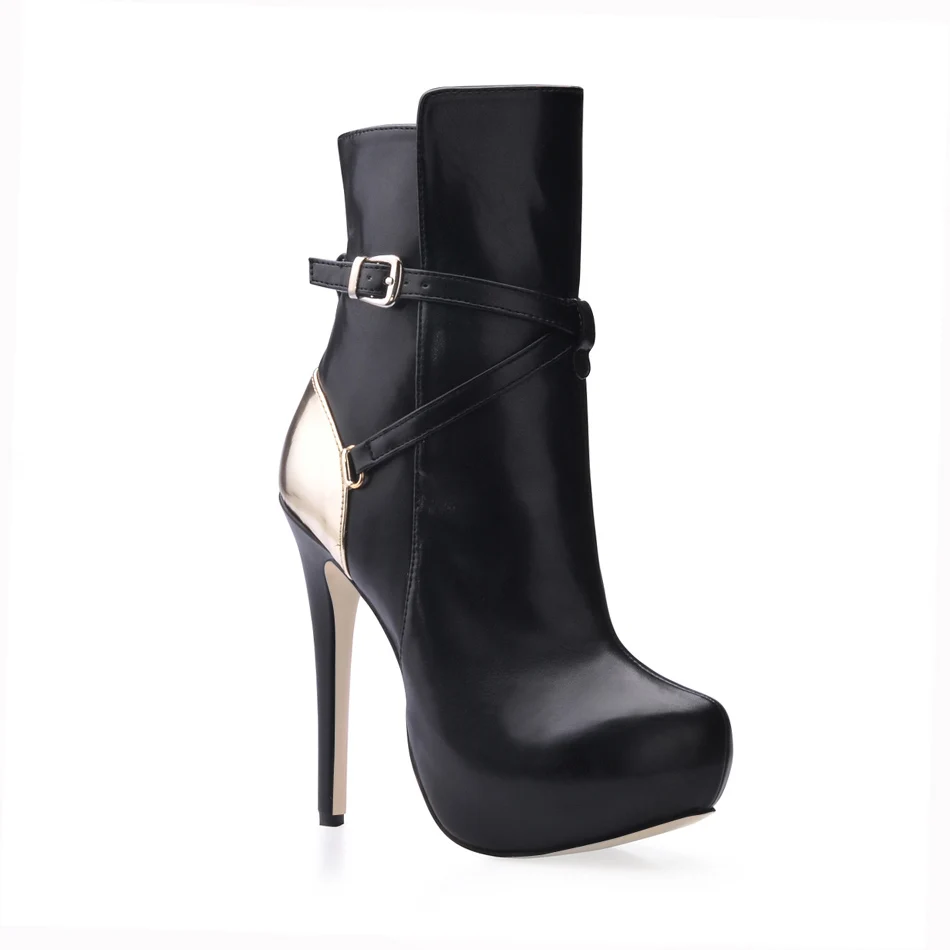 

CHMILE CHAU Sexy Fashion Party Shoes Women Round Toe Stiletto High Heels Buckle Ladies Mid-Calf Boots Zapatos Mujer 3463BT-c1