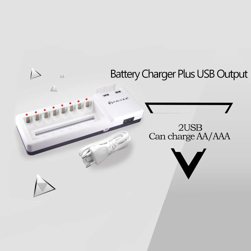 Зарядное устройство с 2 USB интерфейсами для аккумуляторов AA AAA Ni CD MH 1 в 8 шт.