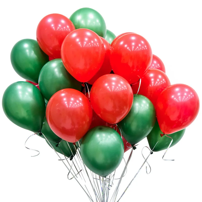 

30pcs/lot 10inch Red Green Latex Balloons Christmas Halloween Party Decoration Latex Balloon Happy Birthday Party Supplies