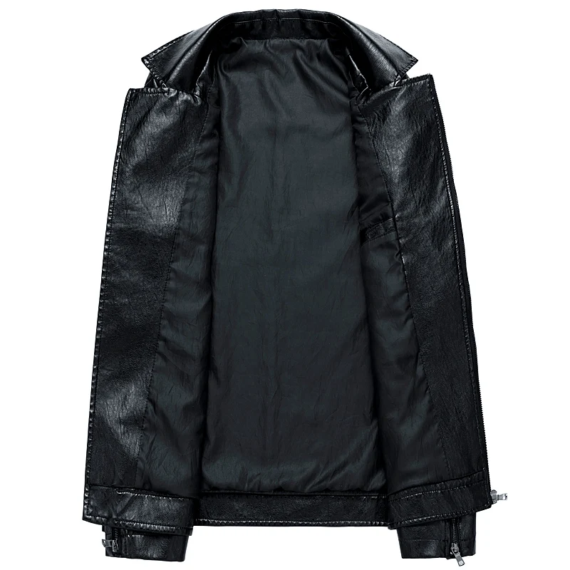FGKKS Fashion Men Leather Jackets Clothing Autumn Winter Male Slim Fit Faux Jacket Coat Men's Solid Color PU | Мужская одежда