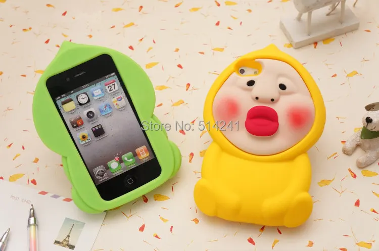 Чехол для iPhone 6 большой 3d прекрасный комикс Kobito пердеть персик эльфы чехол задняя