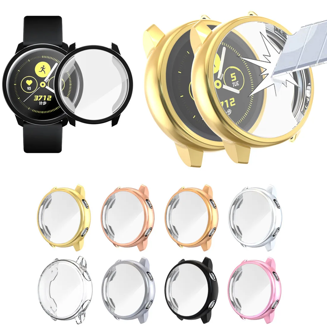 Универсальный мягкий чехол из ТПУ для Samsung Galaxy Watch Active защитное покрытие экрана