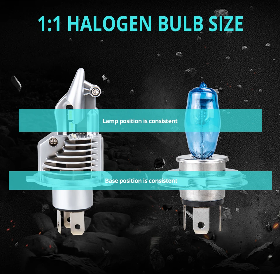 AmmToo HS1 H4 moto rcycle светодиодный головной светильник 6500K 6000LM led автомобилей головной светильник AC/DC 12 v-80 v продукт для всех 30 Вт moto лампы яркий светильник