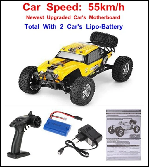 55km yellow 12889 2B HBX 12889 RC автомобиль 4WD 2,4 Ghz 1:12 Шкала двухскоростная передача светодиодный фонарь с дистанционным управлением автомобиль с электроприводом внедорожник - Цвет: 55km yellow 12889 2B