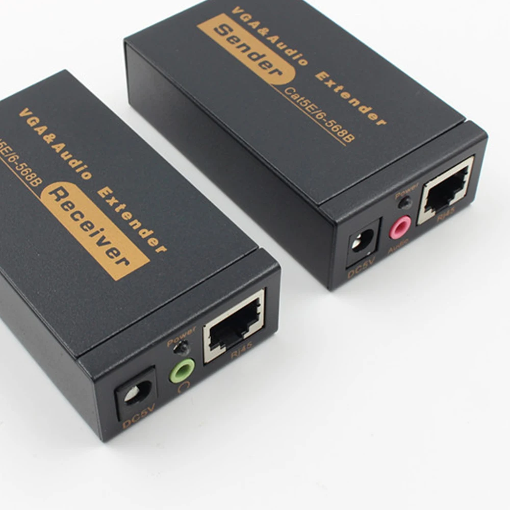Новый 100 м 328ft VGA Видео аудиоудлинитель через один RJ45 CAT5e/6 1080 P расширение Adpater Lightning