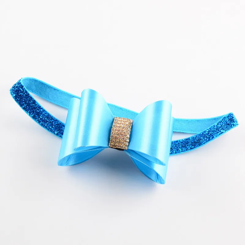 

10pcs/lot 16colors Baby Hair Flower Bows Matching Glitter Headband Handmade Hard Bow Headbands For Baby Girls Hair Accessories