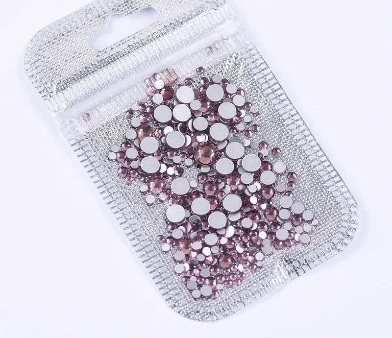 20Light Purple 2-5 мм микс 5 г/упак. серебряные Пришивные АВ стеклянные стразы для ногтей, Кристальные камни, 3D наконечник, сделай сам, клей для украшения ногтей, аксессуары - Цвет: 20Light Purple