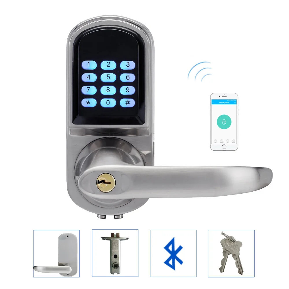 LACHCO смарт телефон Bluetooth дверной замок с комбинацией атласный хром поддержкой код