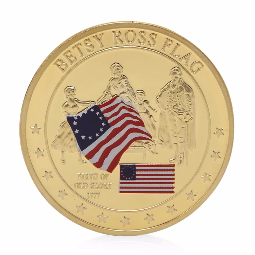 Памятные монеты Betsy Ross с золотым покрытием|history| |