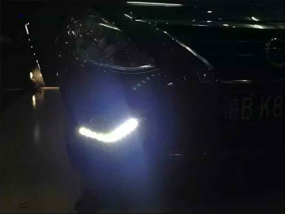 OsMrk светодиодные дневные ходовые огни drl для nissan versa sunny-15, аксессуары, с желтым поворотным сигналом и синим ночным светом
