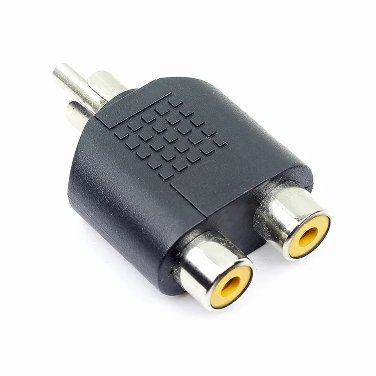 Мужская головка лотоса разделена на 2 Женский AV Разъем RCA 1 см мама одна точка два