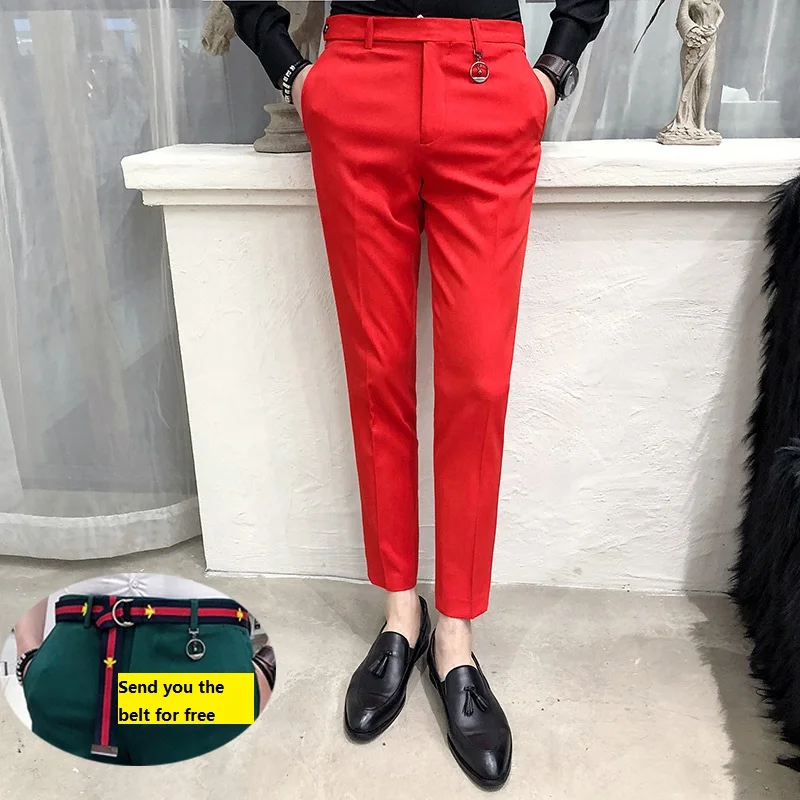 Брюки мужские зеленые брюки повседневные Pantalones Hombre Calca Masculina белый британский
