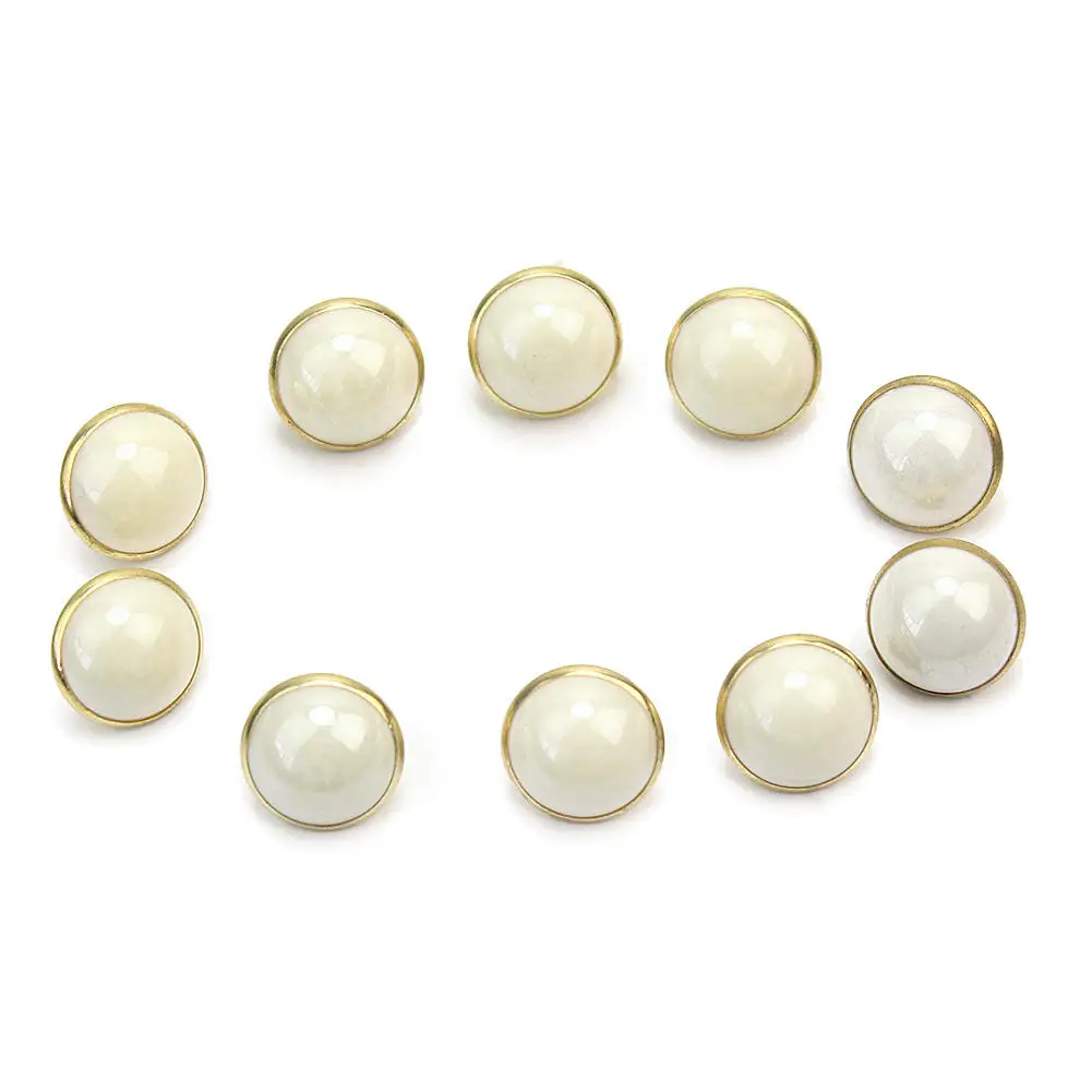 100 шт./лот пуговицы из искусственного жемчуга милые белые полукруглые с имитацией