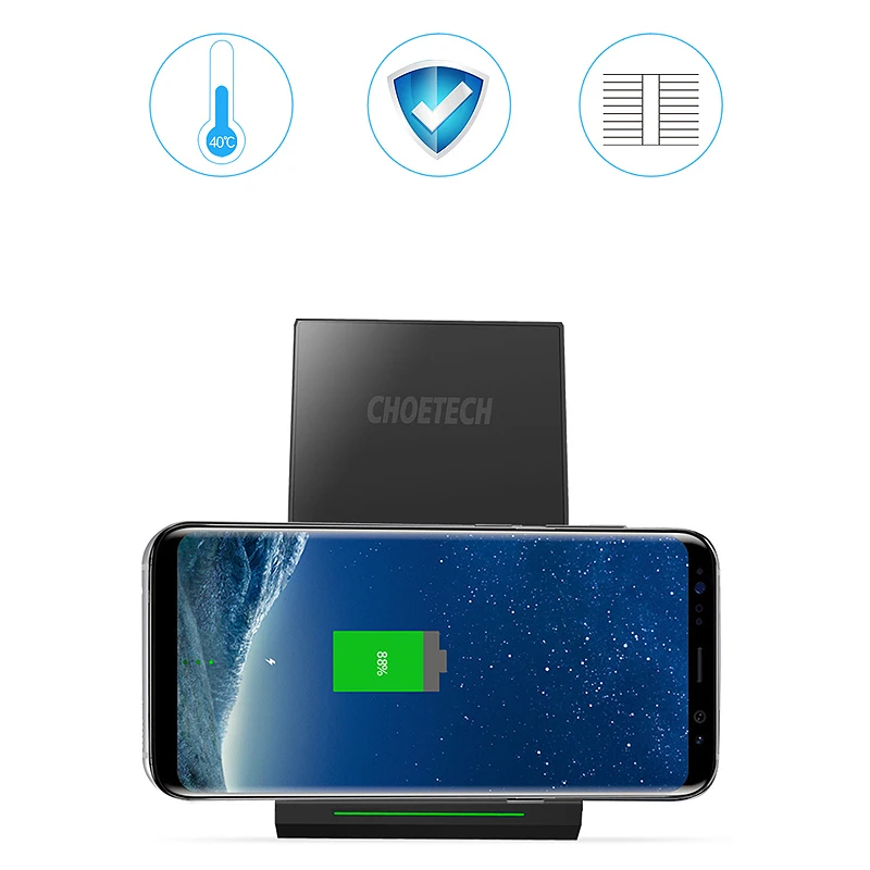 Choetech Qi Беспроводной Зарядное устройство Стенд 10 W 2 Быстрая зарядка зарядки для Iphone Xr Xs Max 8 samsung Galaxy S8 плюс S7 Портативный Chargin
