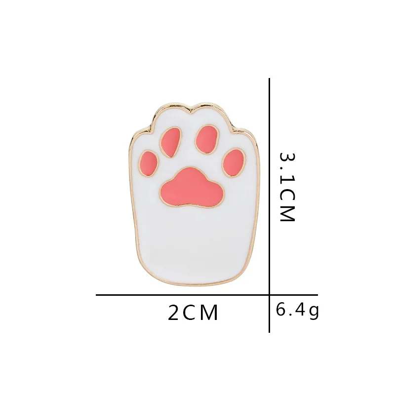 Enamel bear's paw dog footprints cat claw alloy brooch drip pin Clothing accessories Europe Jewelry 5pcs | Украшения и
