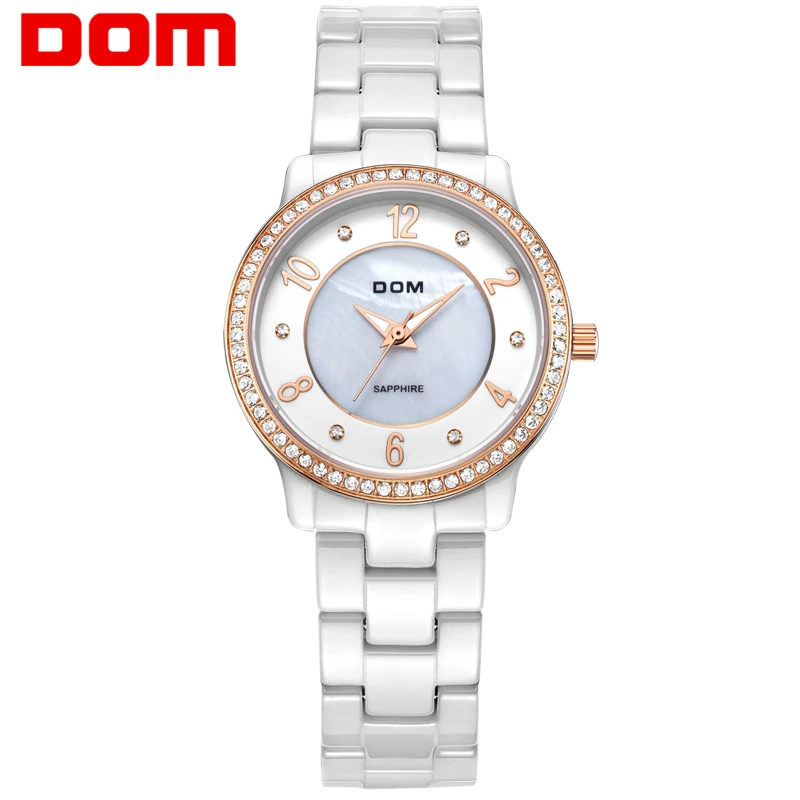 ДОМ женщины люксовый бренд часы водонепроницаемые стиль кварцевые керамические