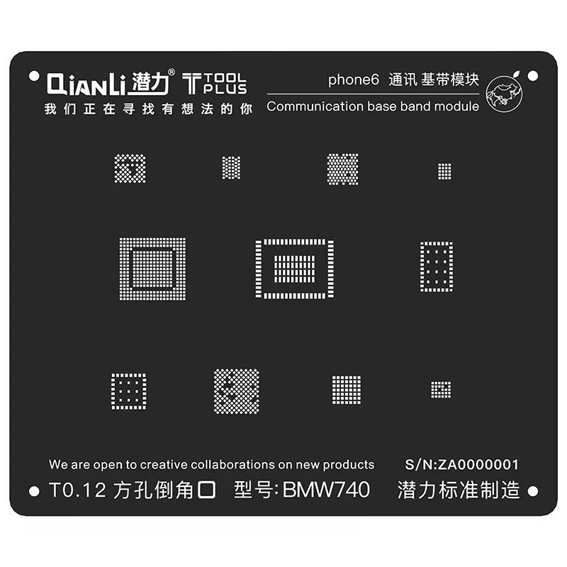 Черная сталь BGA трафарет для iPhone 8 7 6S 6 5S связь Baseband посадки олова шаблон реболлинга пластины пайки
