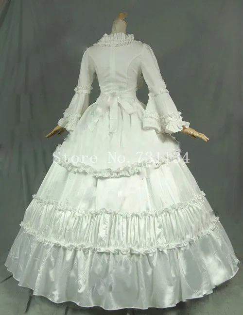 Бестселлер белый рококо готическое викторианское платье для женщин Винтаж
