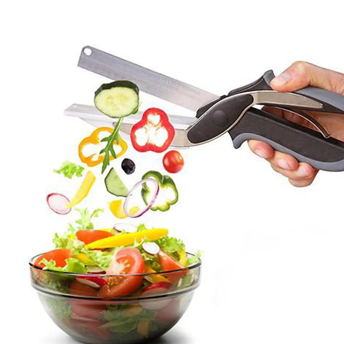 2 в 1 Кухонные ножи кухонные ножницы для мяса нож и доска из нержавеющей стали кухонный нож Мясо картофель сыр, овощи резак