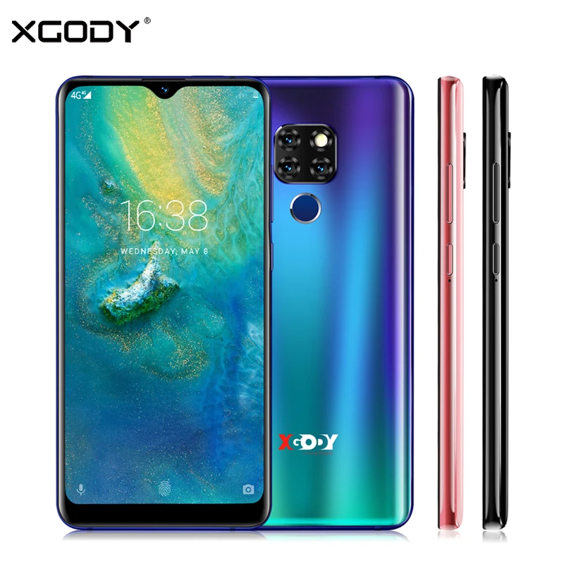 XGODY mate 20 двойной 4G Sim 6 26 &quot19:9 Смартфон Android 9 0 отпечаток пальца 2G 16G MT6737