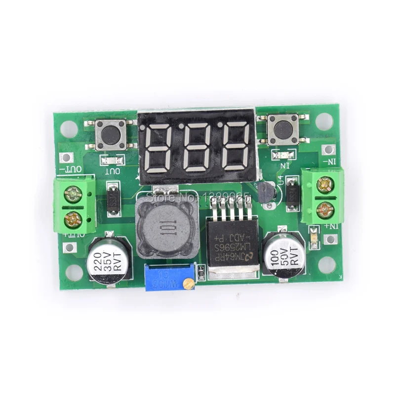 1 шт. LM2596 DC 4 0 ~ 40 до 3 37 в Регулируемый понижающий модуль питания + светодиодный