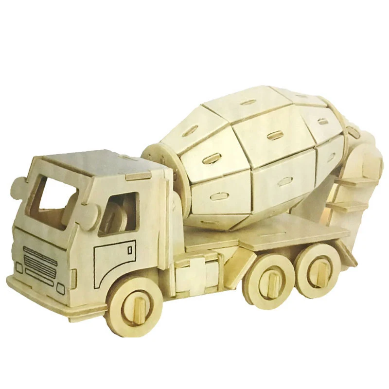 Черный Автомобиль DIY3D трехмерная головоломка модель деревянная развивающая Игрушечная модель Строительный набор образование хобби подарок инженерное транспортное средство - Цвет: Черный