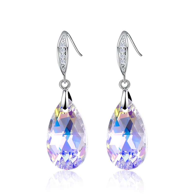 MALANDA, серьги в форме капли воды, модные серьги с кристаллами SWAROVSKI, циркониевые серьги для женщин, висячие серьги, ювелирные изделия для свадебной вечеринки - Окраска металла: Crystal AB