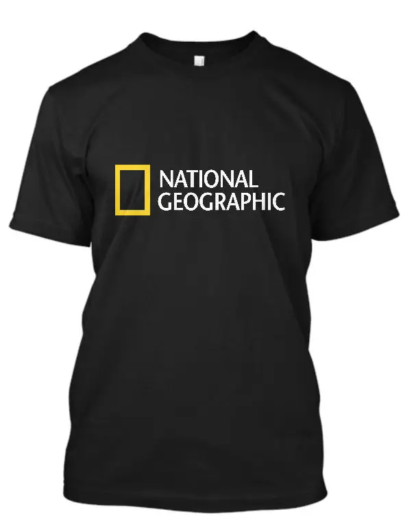 Новый National Geographic логотип короткий рукав Для мужчин черный футболка Размеры S к 5XL