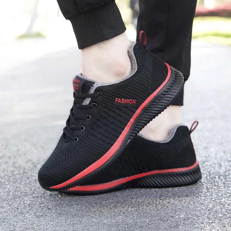 Baideng Breathable Mesh Men's Sneakers Black Gray 2019 Spring New Fur Running Shoes Man Comfortable Sports Male Chaussures | Спорт и