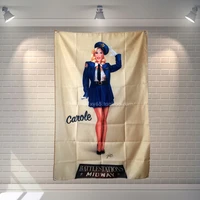 carole retro poster banners bedroom modeling studio wall decoration hanging curtains waterproof cloth polyester fabric flags