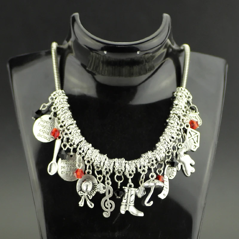 10 styles Fashion Anime Moana Charm Choker Necklace Beauty and the beast DIY Metal Alloy Romantic theme pendant Jewelry | Украшения и
