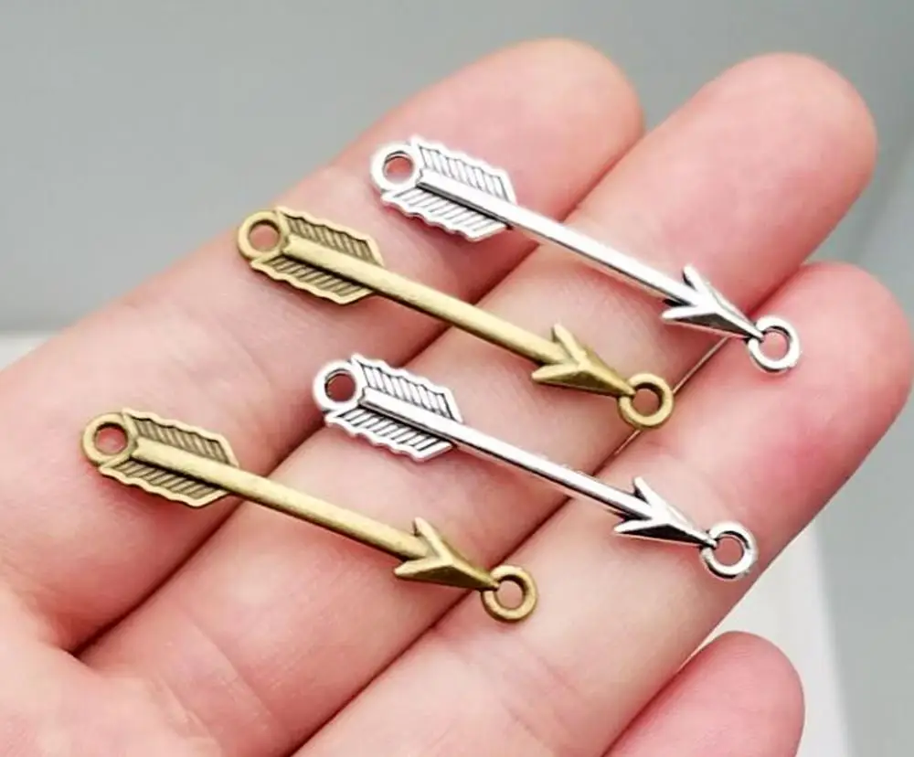 

35pcs/lot--37x5mm, Antique silver Plated/bronze plated arrow connector Charms ,DIY supplies, Jewelry accessories
