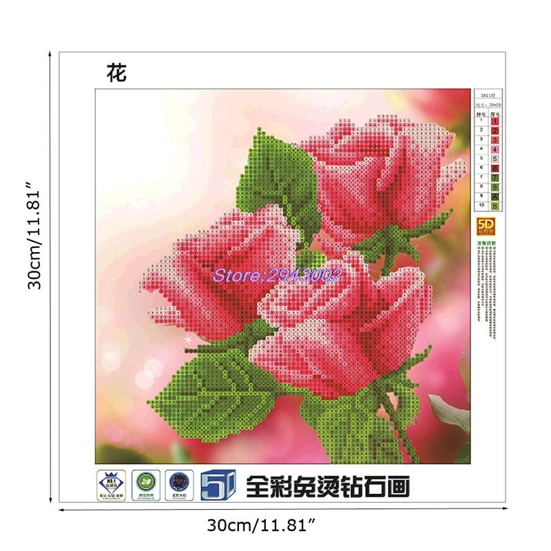 2017 New 5D DIY Embroidery Painting Cross Stitch Needlework Flower Pink Mosaic Home Decor MAR23_10 | Дом и сад